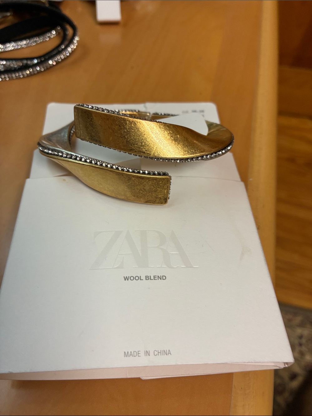 ZARA Gold and Silver Twisted Open Cuff Bracelet
